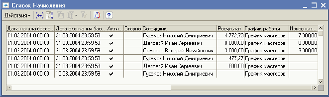 Создание процедуры расчета записей регистра Начисления